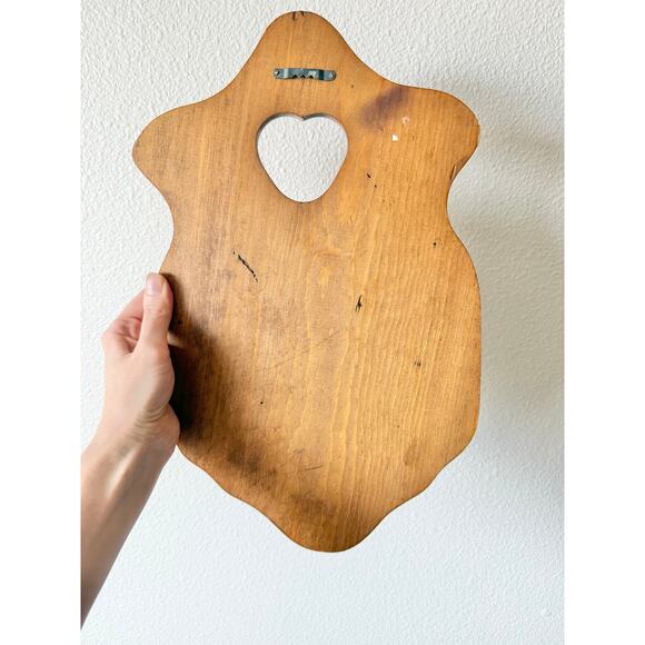 Hand Painted Folk Art Wooden Cheese / Bread Board - Picture 2 of 4